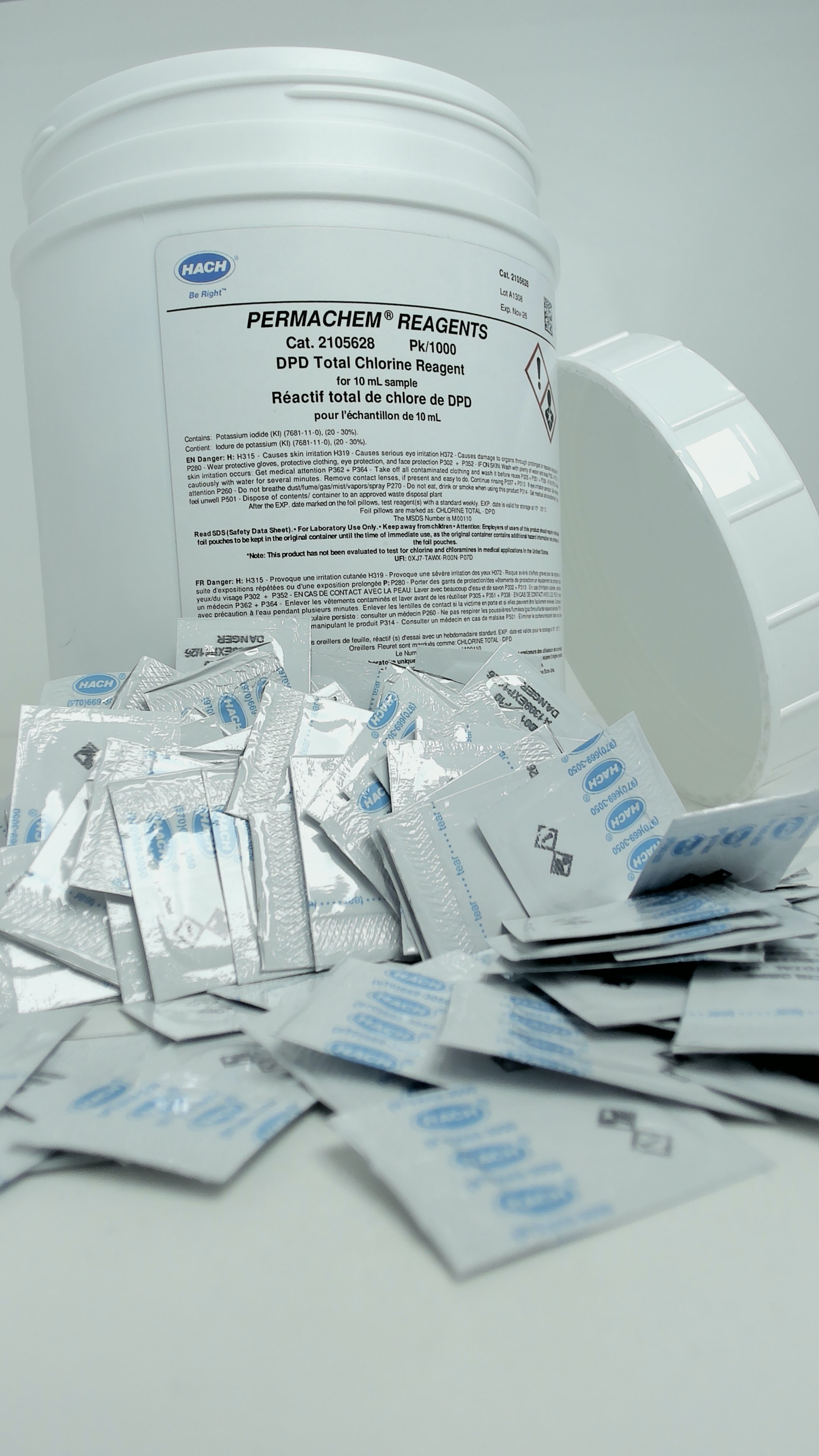 DPD para cloro libre muestra de 10ml pk/1000