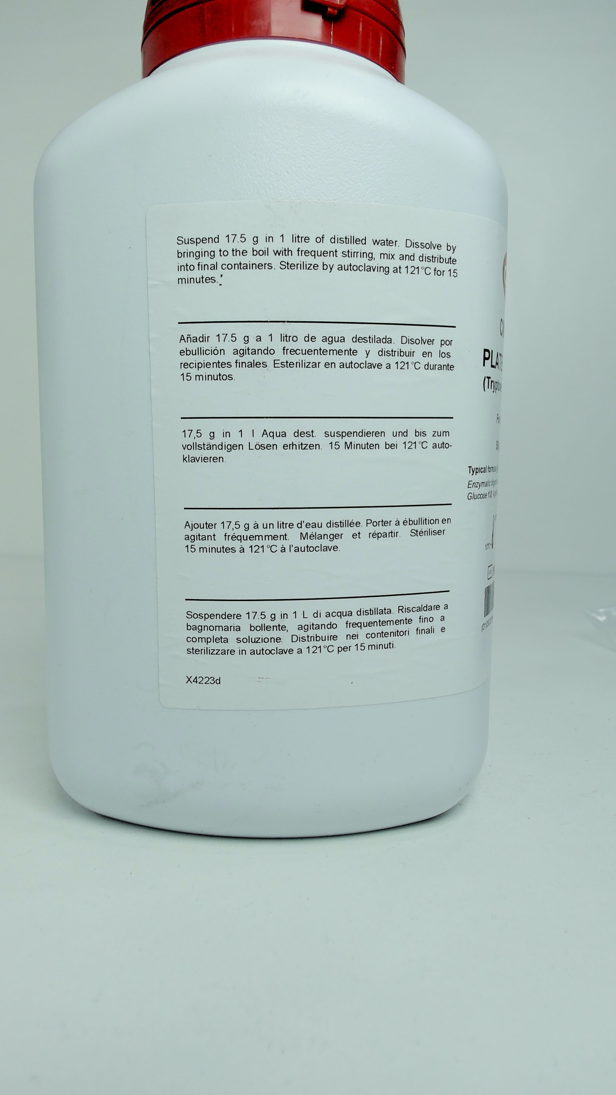 Agar Recuento en Placa (Plate Count Agar - PCA)