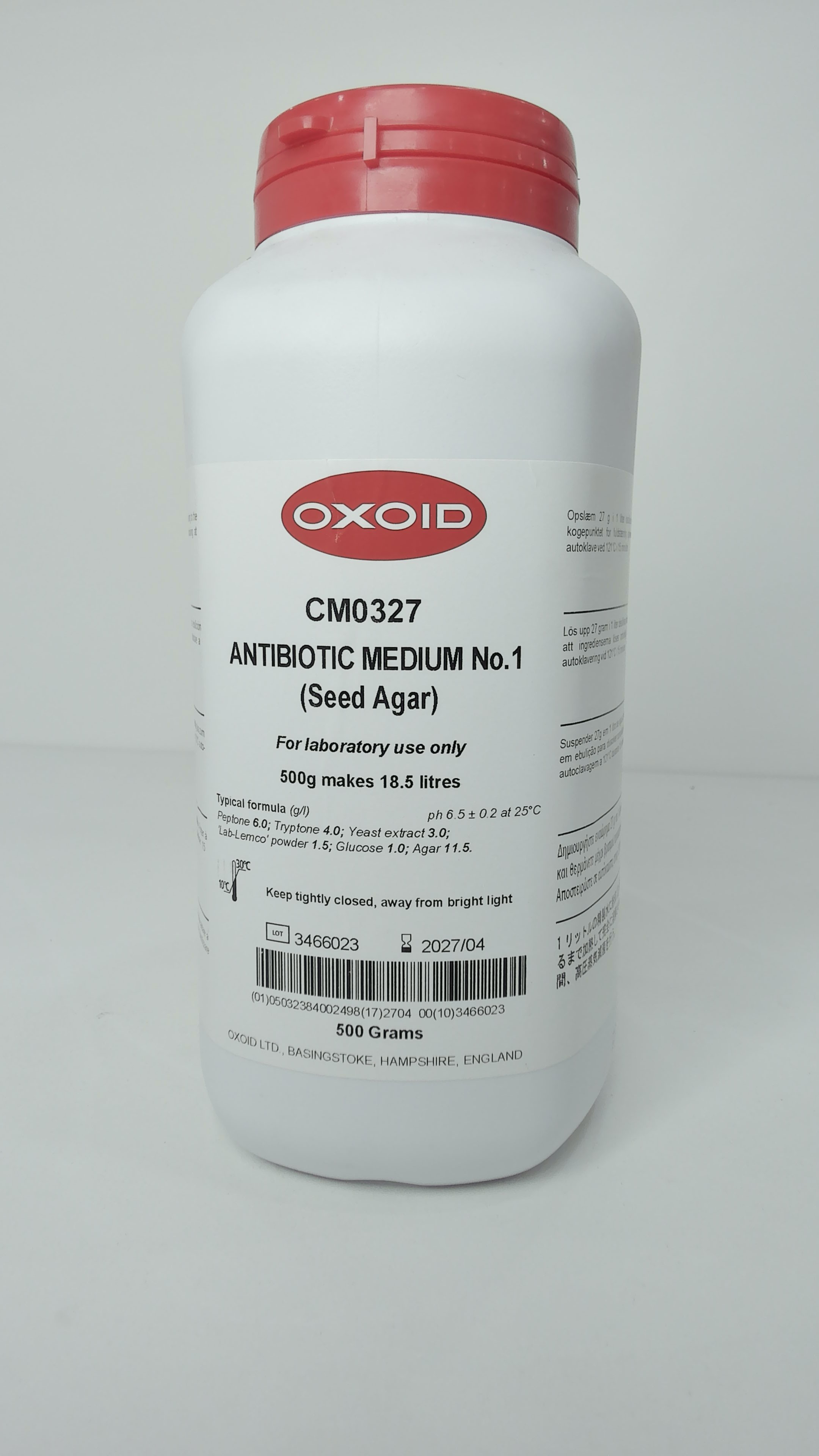 Medio Antibiótico No.1 (Seed agar)