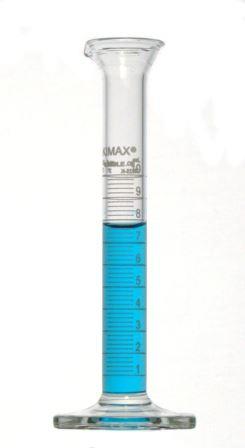 Cilindro de vidrio escala blanca de 10ml